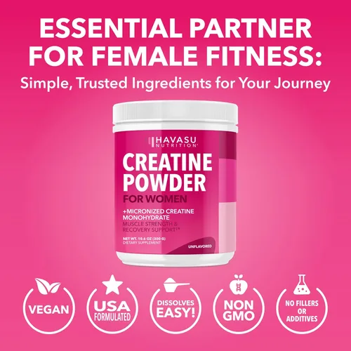 Miniatura 8 de Creatina para Mujeres - Formulada para Mujeres - 3g de Monohidrato de Creatina Micronizada por Porción para Apoyar la Energía, Masa Muscular Magra