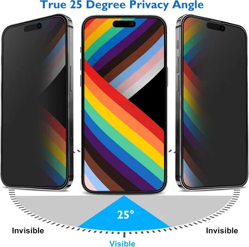Miniatura 2 de Mothca Protector de pantalla mate de privacidad para iPhone 14 Pro Max de 6.7 pulgadas con pegatina de alineación, vidrio templado antiespía