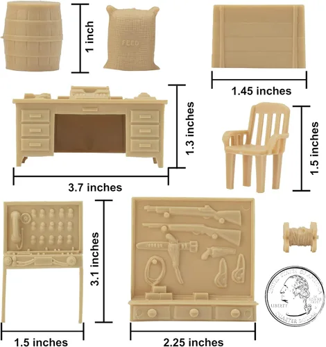 Miniatura 3 de BMC Classic Marx Military Base Camp - 44 piezas de plástico ejército hombres Playset Accesorios