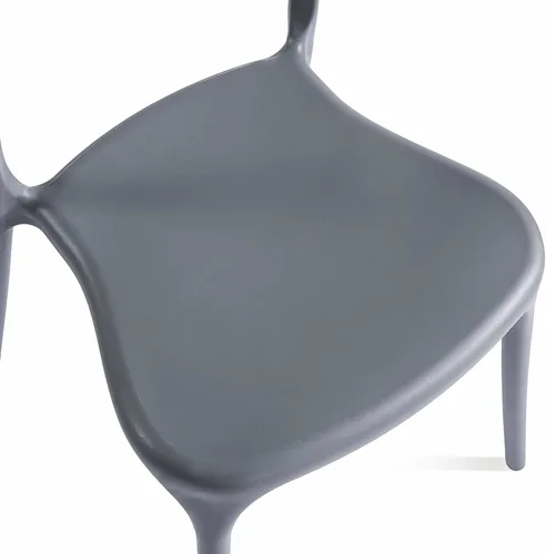 Miniatura 7 de Juego de sillas de comedor apilables modernas, sin ensamblaje, silla de plástico, silla de patio, adecuada para cafés y restaurantes interiores