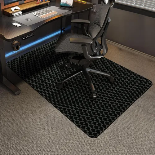 Miniatura 25 de Vicwe Tapete grande para silla de oficina para suelos alfombrados, 60 x 48 pulgadas, alfombrillas rectangulares para sillas de escritorio