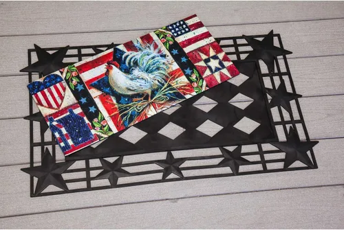 Miniatura 9 de Evergreen Flag Juego de 4 unidades patrióticas para interiores y exteriores, para colgar puertas, decoración de puerta para camión, marco e inserto