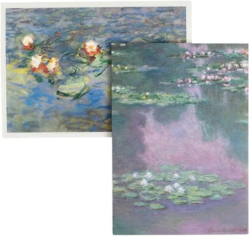 Miniatura 3 de Caspari Divertida tarjeta de notas en caja de Claude Monet en blanco