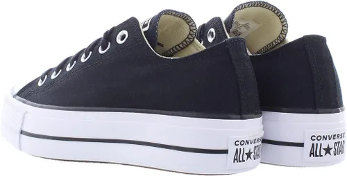 Miniatura 7 de Converse Chuck Taylor All Star Low Top (versión internacional), tenis deportivos para mujer de EE. UU, Elevador de lonaNegroBlancoBlanco