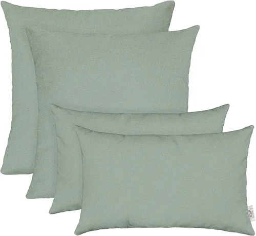 Miniatura 38 de RSH DECOR: Sunbrella Juego de 4 almohadas lumbares y cuadradas 20 x 12 pulgadas y 17 x 17 pulgadas Tela resistente al agua y a la decoloración