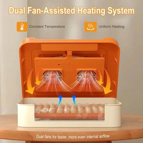Miniatura 2 de 108 incubadoras para incubar huevos, incubadora de huevos con giro automático y control de humiditu, 6 modos de incubación de temperatura, pantalla