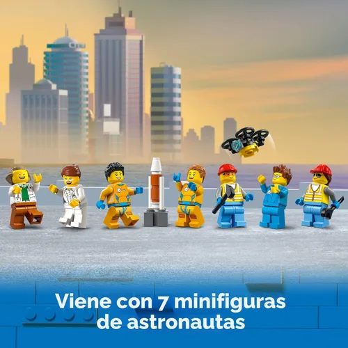 Miniatura 5 de LEGO City Rocket Launch Center - Juego de juguetes de construcción 60351, juguete espacial inspirado en la NASA con cohete, torre de lanzamiento