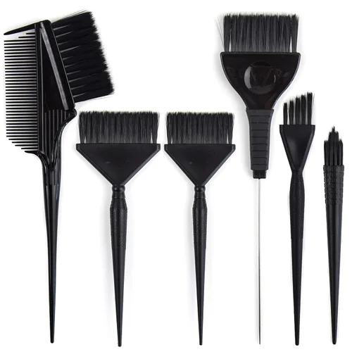 Miniatura 10 de Emperor - Pinceles de tinte para el cabello, 3 aplicadores de tinte en ángulo con peines integrados, cepillo de retoque de raíces y color para salón