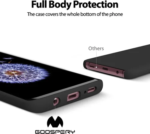 Miniatura 3 de GOOSPERY Funda de silicona líquida para Galaxy S9 Plus (2018) Silky-Soft Touch Full Body Protection Funda a prueba de golpes con forro de microfibra
