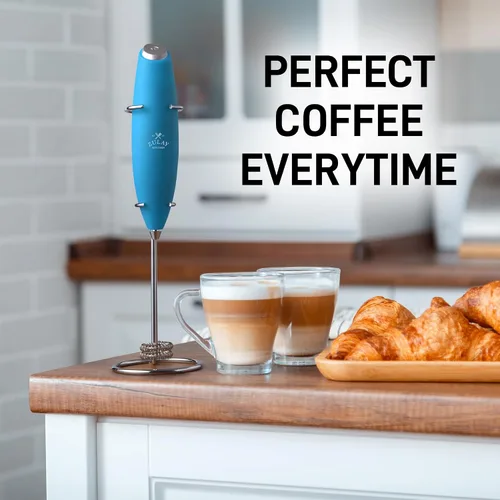 Miniatura 6 de Zulay - Mezclador eléctrico de mano con espumador de leche de doble batidor, espumador de alta potencia para café con motor mejorado para capuchino