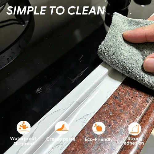 Miniatura 7 de UIOCSSC Tira de cinta de calafateo, 1.5 pulgadas x 10.5 pies, tira selladora autoadhesiva para baño y cocina, cinta de sellado impermeable de PVC