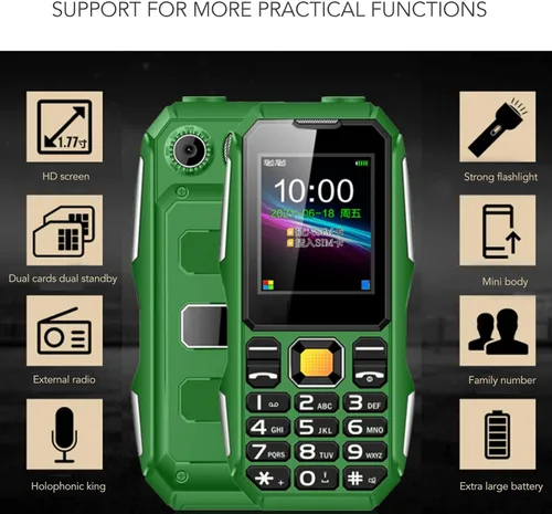 Miniatura 3 de Tangxi Mini teléfono celular resistente para personas mayores, 1.8 pulgadas a prueba de caídas y polvo teléfono móvil al aire libre, batería de 5800