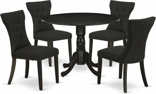 Miniatura 21 de East West Furniture DLGA3-AWA-03 - Juego de mesa de comedor de 3 piezas que contiene una mesa de cocina redonda con gotas y 2 sillas Parson, 42 x 42