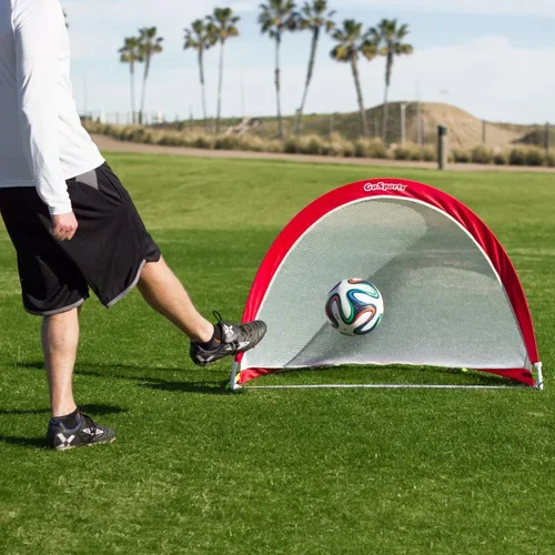 Miniatura 8 de GoSports Porterías de fútbol portátiles desplegables para patio trasero – Niños y adultos – Juego de dos redes con conos de entrenamiento