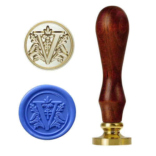 Miniatura 10 de AMOCO Sello de cera de latón, letra C, estilo retro vintage, 1 pulgada de diámetro, juego de 30
