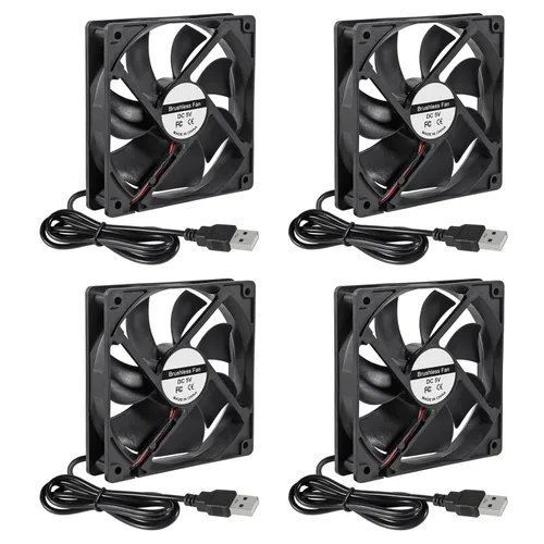 Miniatura 7 de ACEIRMC Ventilador de refrigeración sin escobillas USB de 1.969 in x 0.394 in DC 5 V, ventilador de enfriamiento silencioso 5010 mini ventilador