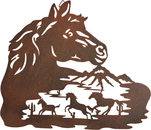 Miniatura 7 de WAIU Trio Wildlife Accent - Estatuas de animales montadas en la pared, colgantes de pared de metal, paredes artísticas de silueta, decoraciones