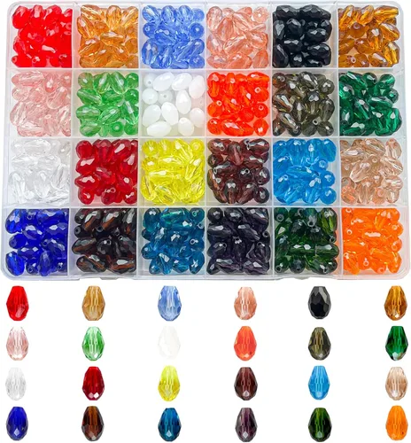 Miniatura 9 de 4800 cuentas de cristal de bicono de 0.118 pulgadas (0.118 in), pequeñas cuentas de vidrio facetadas a granel para hacer joyas, manualidades