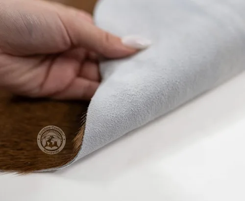 Miniatura 4 de Sunshine Cowhides Alfombra de piel de cabra 100% auténtica, piel de cabra natural en tono oscuro, para sala de estar, dormitorio y oficina, alfombra