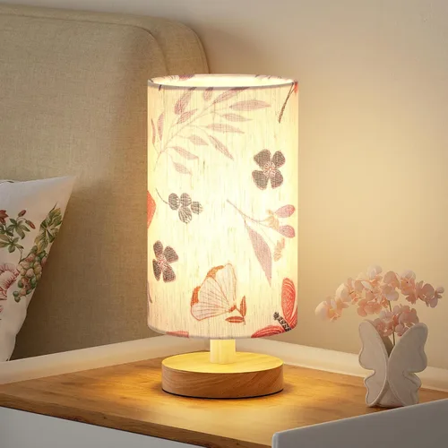Miniatura 12 de Fenmzee Lámpara de mesa pequeña para dormitorio, control en línea, lámpara de noche con bombilla LED A15 de 3000 K, fácil montaje