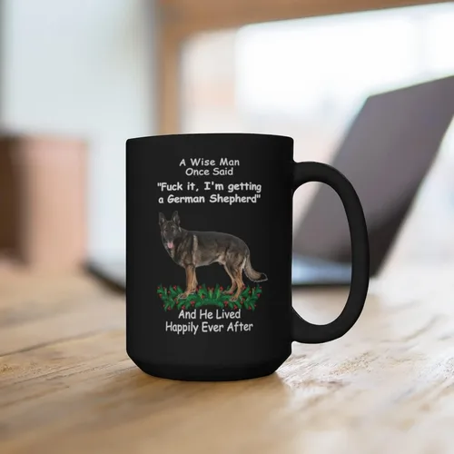 Miniatura 4 de Divertida taza de café negra con diseño de pastor alemán Sable A Wise Man Once Said Christmas 2025