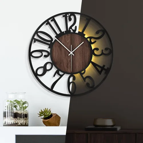 Miniatura 8 de Reloj de pared grande de 20 pulgadas de metal con voz y sensor de luz nocturna, luz en la oscuridad, silencioso, sin tictac, funciona con batería