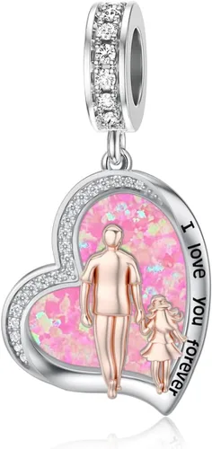 Miniatura 6 de PROESS Dije para padre, madre e hija, pulsera de plata de ley para pulseras, regalos de cumpleaños, día de San Valentín, para hija, madre, amante
