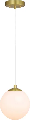 Miniatura 9 de XiNBEi Lighting Iluminación colgante 1 luz globo lámpara colgante, moderna lámpara de techo ajustable para cocina, acabado negro mate XB-P1211-MBK