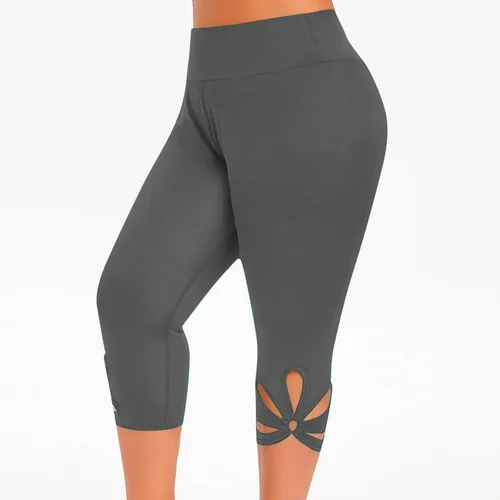 Miniatura 56 de Pantalones capri para mujer, estilo casual, de verano, elásticos, de cintura alta, pantalones de yoga, ajuste atlético, pantalones deportivos