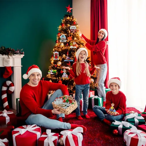 Miniatura 5 de 2025 Adorno de Navidad Familiar - Adorno Personalizado de Familia de 3 de Jengibre - Adornos de Navidad de Pareja Horneando Galletas - Adornos 2025