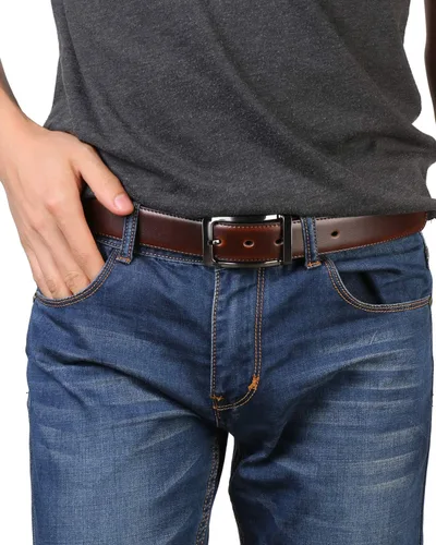 Miniatura 2 de Beltox - Cinturón reversible para hombre de 1.25 pulgadas de ancho y hebilla, estilo formal