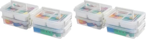 Miniatura 10 de IRIS USA Contenedores de almacenamiento de plástico de 1 cuarto de galón con tapas, paquete de 2, contenedores de almacenamiento para manualidades