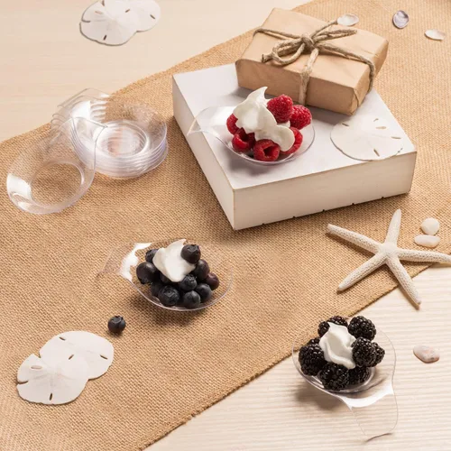 Miniatura 4 de 240 piezas de platos transparentes para aperitivos de comas para servir postres, pasteles y platos de aperitivos – Cucharas decorativas de plástico