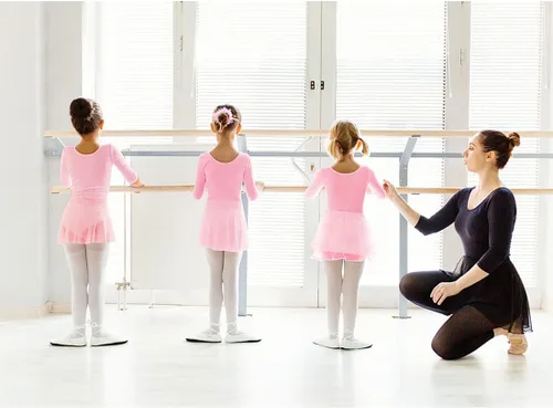 Miniatura 5 de DANSHOW Leotardo básico de manga larga para niñas con falda para bailar y bailar con tutú