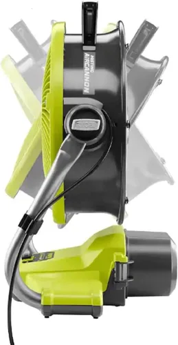 Miniatura 2 de RYOBI ONE+ - Kit de ventilador híbrido inalámbrico WHISPER de 12 pulgadas con batería de 4.0 Ah y cargador, mediano, verde