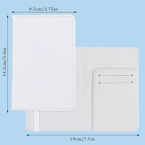 Miniatura 4 de 4 piezas DIY sublimación pasaporte titular cubiertas, cuero de PU en blanco transferencia de calor viaje pasaporte libro titular cartera cubierta