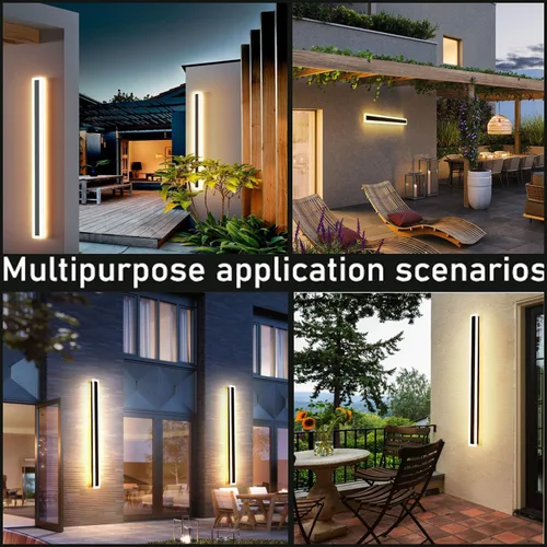 Miniatura 7 de Paquete de 2 luces LED de pared para exteriores de 47.2 pulgadas de largo, 38 W, impermeable, IP65, blanco cálido, 120 V, lámpara LED de montaje