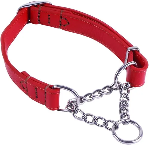 Miniatura 7 de Love Dream Martingale - Collar de cuero para perros de entrenamiento, cadena de acero inoxidable antiescape, sin tirones, para perros pequeños, Negro