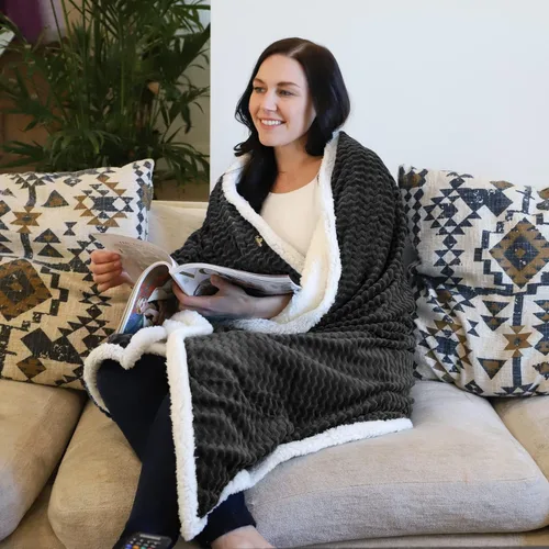 Miniatura 3 de Catalonia Sherpa - Manta para sofá cama, súper suave, cómoda y esponjosa reversible. Cobija de felpa de lana para todas las estaciones para adultos