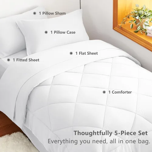 Miniatura 245 de CozyLux Juego de edredón tamaño King, color naranja quemado, toda la ropa de cama en una sola bolsa, 7 piezas: edredón, fundas de almohada