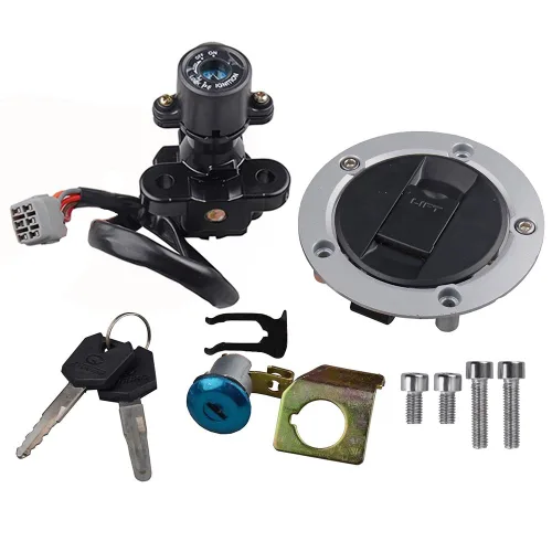 Hoypeyfiy Juego de llaves de encendido, tapa de la bomba de gasolina, tapa de bloqueo de gasolina para Suzuki GSXR750 2005-2016 GSXR1000 2005-2016