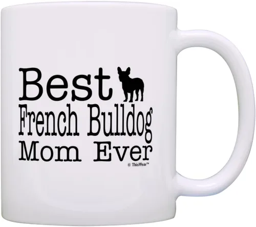 Miniatura 14 de ThisWear Dog Owner Gifts Best French Bulldog Dad Ever Paw Pattern Gift - Taza de café de cerámica de 11 onzas con mango y patrón de hueso