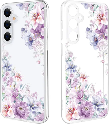 Miniatura 20 de Funda ultra transparente para Samsung Galaxy S23 con diseño de flores, TPU suave y delgado, patrón floral, transparente, funda protectora para niñas