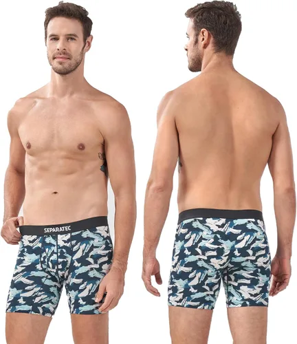 Miniatura 2 de Separatec Ropa interior para hombre con bolsa de bola, cómoda, fresca y fresca, de rayón de bambú, para hombre, estampado elegante, paquete de 3