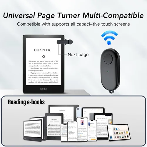 Miniatura 2 de Volteador de página con control remoto para Kindle Paperwhite, Oasis, Kobo eReaders, accesorios de volteador de página para Kindle, compatible