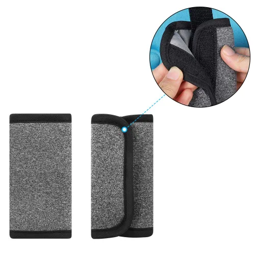 Miniatura 2 de Accmor Fundas de correa de asiento de automóvil para bebés y niños, fundas de correa de asiento de automóvil, almohadillas de hombro, fundas de Gris