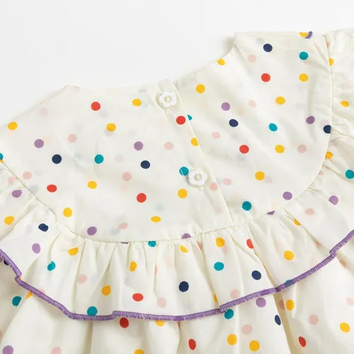 Miniatura 4 de Simplee kids Vestido casual para niñas pequeñas, vestido fruncido con estampado floral para primavera y verano de 1 a 6 años