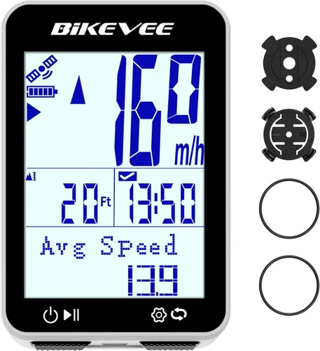 Miniatura 14 de GPS Ordenador de Bicicleta Inalámbrico con Inicio/Parada Automática y Retroiluminación Automática, Bicicleta Odómetro IPX7 Resistente al Agua MPH
