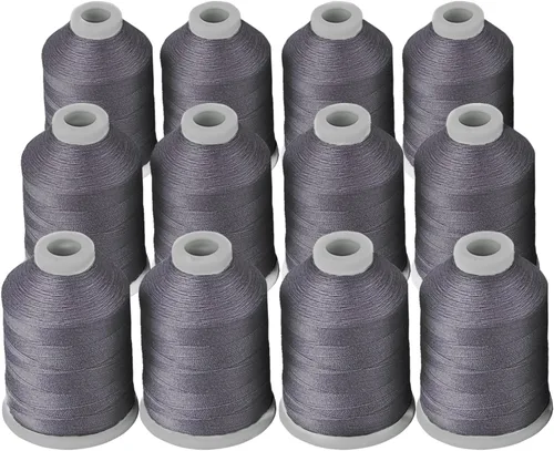 Miniatura 13 de Simthread Hilo de coser para todos los propósitos, 12 carretes tamaño 40D/2 hilo de poliéster para costura, acolchado y máquina de coser, prácticos