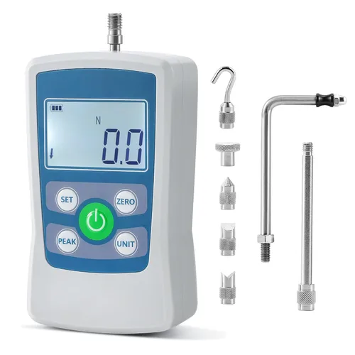 BAOSHISHAN Medidor de fuerza digital 500N Push Pull Gauge 500N/110LB/110.2 lbs/1800Oz Gatillo Pull Scale con 4 unidades de almacenamiento portátil